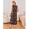 image:imageEkouaer Nightgowns for Women Sleeveless Sleepshirt Long Print House Dress Tank Nightshirt Maxi Casual Dress with PocketsRed Black Flower