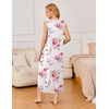 image:imageEkouaer Nightgowns for Women Sleeveless Sleepshirt Long Print House Dress Tank Nightshirt Maxi Casual Dress with PocketsRose Red Flower