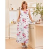image:imageEkouaer Nightgowns for Women Sleeveless Sleepshirt Long Print House Dress Tank Nightshirt Maxi Casual Dress with PocketsRose Red Flower