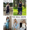 image:imageEkouaer Nightgowns for Women Sleeveless Sleepshirt Long Print House Dress Tank Nightshirt Maxi Casual Dress with PocketsRose Red Flower