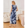 image:imageEkouaer Nightgowns for Women Sleeveless Sleepshirt Long Print House Dress Tank Nightshirt Maxi Casual Dress with PocketsTie Dye Blue2