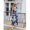 image:imageEkouaer Nightgowns for Women Sleeveless Sleepshirt Long Print House Dress Tank Nightshirt Maxi Casual Dress with PocketsTie Dye Blue2