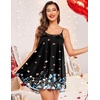 image:imageEkouaer Sexy Night Gowns Lace Nightgowns for Women Sleeveless Sleepwear Babydoll Nighty Plus Size Night DressBlack Butterfly