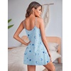 image:imageEkouaer Sexy Night Gowns Lace Nightgowns for Women Sleeveless Sleepwear Babydoll Nighty Plus Size Night DressBlue Star