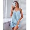 image:imageEkouaer Sexy Night Gowns Lace Nightgowns for Women Sleeveless Sleepwear Babydoll Nighty Plus Size Night DressBlue Star