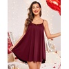 image:imageEkouaer Sexy Night Gowns Lace Nightgowns for Women Sleeveless Sleepwear Babydoll Nighty Plus Size Night DressDark Red