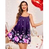 image:imageEkouaer Sexy Night Gowns Lace Nightgowns for Women Sleeveless Sleepwear Babydoll Nighty Plus Size Night DressFloral Purple Black
