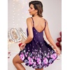 image:imageEkouaer Sexy Night Gowns Lace Nightgowns for Women Sleeveless Sleepwear Babydoll Nighty Plus Size Night DressFloral Purple Black