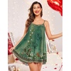 image:imageEkouaer Sexy Night Gowns Lace Nightgowns for Women Sleeveless Sleepwear Babydoll Nighty Plus Size Night DressGreen Floral