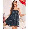 image:imageEkouaer Sexy Night Gowns Lace Nightgowns for Women Sleeveless Sleepwear Babydoll Nighty Plus Size Night DressGrey Geometric