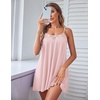 image:imageEkouaer Sexy Night Gowns Lace Nightgowns for Women Sleeveless Sleepwear Babydoll Nighty Plus Size Night DressLight Pink