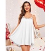 image:imageEkouaer Sexy Night Gowns Lace Nightgowns for Women Sleeveless Sleepwear Babydoll Nighty Plus Size Night DressWhite