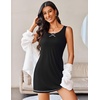 image:imageEkouaer Sexy Tank Nightgowns for Women Side Slit Lingerie Dress Sleevesless Night Gowns SXXLBlack