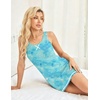 image:imageEkouaer Sexy Tank Nightgowns for Women Side Slit Lingerie Dress Sleevesless Night Gowns SXXLBlue Green Tie Dye