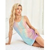 image:imageEkouaer Sexy Tank Nightgowns for Women Side Slit Lingerie Dress Sleevesless Night Gowns SXXLPurple Blue Tie Dye