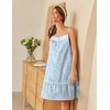 image:imageEkouaer Womens 100 Cotton Lace Nightgown Sleeveless Sleep Dress Victorian Sleepshirt Button Strap GownBlue Floral