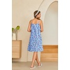 image:imageEkouaer Womens 100 Cotton Lace Nightgown Sleeveless Sleep Dress Victorian Sleepshirt Button Strap GownBlue Flower