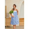 image:imageEkouaer Womens 100 Cotton Lace Nightgown Sleeveless Sleep Dress Victorian Sleepshirt Button Strap GownBlue Flower