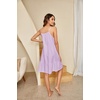 image:imageEkouaer Womens 100 Cotton Lace Nightgown Sleeveless Sleep Dress Victorian Sleepshirt Button Strap GownCandy Purple