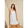 image:imageEkouaer Womens 100 Cotton Lace Nightgown Sleeveless Sleep Dress Victorian Sleepshirt Button Strap GownCandy White