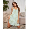 image:imageEkouaer Womens Nightgown Sleeveless Sleepwear V Neck Racerback Sleep DressFloral Light Green