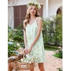 image:imageEkouaer Womens Nightgown Sleeveless Sleepwear V Neck Racerback Sleep DressFloral Light Green