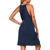 image:imageEkouaer Womens Nightgown Sleeveless Sleepwear V Neck Racerback Sleep DressNavy Blue