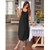 image:imageEkouaer Womens Sleeveless Nightgown Long Nightgowns for Women Full Slip Soft Nightshirt Wide Strap Sleepwear Lounge DressesBlack