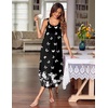 image:imageEkouaer Womens Sleeveless Nightgown Long Nightgowns for Women Full Slip Soft Nightshirt Wide Strap Sleepwear Lounge DressesBlack Butterfly