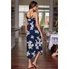 image:imageEkouaer Womens Sleeveless Nightgown Long Nightgowns for Women Full Slip Soft Nightshirt Wide Strap Sleepwear Lounge DressesBlue Floral