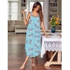 image:imageEkouaer Womens Sleeveless Nightgown Long Nightgowns for Women Full Slip Soft Nightshirt Wide Strap Sleepwear Lounge DressesBlue Flower