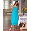 image:imageEkouaer Womens Sleeveless Nightgown Long Nightgowns for Women Full Slip Soft Nightshirt Wide Strap Sleepwear Lounge DressesDeep Sky Blue