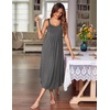 image:imageEkouaer Womens Sleeveless Nightgown Long Nightgowns for Women Full Slip Soft Nightshirt Wide Strap Sleepwear Lounge DressesGrey