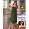image:imageEkouaer Womens Sleeveless Nightgown Long Nightgowns for Women Full Slip Soft Nightshirt Wide Strap Sleepwear Lounge DressesMilitary Green