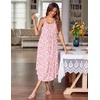 image:imageEkouaer Womens Sleeveless Nightgown Long Nightgowns for Women Full Slip Soft Nightshirt Wide Strap Sleepwear Lounge DressesPink Flower