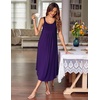 image:imageEkouaer Womens Sleeveless Nightgown Long Nightgowns for Women Full Slip Soft Nightshirt Wide Strap Sleepwear Lounge DressesPurple