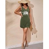 image:imageEkouaer Womens Tank Nightgown V Neck Sleepshirts Soft Sleeveless Chemise Nightdress SXXLArmy Green Letter