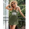 image:imageEkouaer Womens Tank Nightgown V Neck Sleepshirts Soft Sleeveless Chemise Nightdress SXXLArmy Green Letter