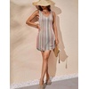 image:imageEkouaer Womens Tank Nightgown V Neck Sleepshirts Soft Sleeveless Chemise Nightdress SXXLColorful Stripe