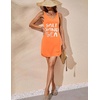 image:imageEkouaer Womens Tank Nightgown V Neck Sleepshirts Soft Sleeveless Chemise Nightdress SXXLOrange Letter