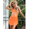 image:imageEkouaer Womens Tank Nightgown V Neck Sleepshirts Soft Sleeveless Chemise Nightdress SXXLOrange Letter