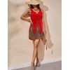 image:imageEkouaer Womens Tank Nightgown V Neck Sleepshirts Soft Sleeveless Chemise Nightdress SXXLRed Floral