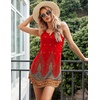 image:imageEkouaer Womens Tank Nightgown V Neck Sleepshirts Soft Sleeveless Chemise Nightdress SXXLRed Floral