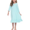 image:imageEkouaer Girls Nightgowns Toddler Pajamas Dress Sleep Nightshirts Princess Soft Sleepwear for KidsAqua Green