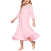 image:imageEkouaer Girls Nightgowns Toddler Pajamas Dress Sleep Nightshirts Princess Soft Sleepwear for KidsPink