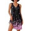 image:imageEkouaer Nightgown for Women Sleeveless Sleepwear Lightweight Racerback Sleep Shirt Pleated V Neck Night Dress Short ChemiseBlack Pink Sakura