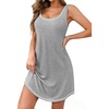 image:imageEkouaer Nightgowns for Women Bamboo Viscose Night Gown Sleeveless Sleepshirt Chemise Sleepwear Tank Sleep Dress S3XLLight Grey