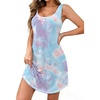 image:imageEkouaer Nightgowns for Women Bamboo Viscose Night Gown Sleeveless Sleepshirt Chemise Sleepwear Tank Sleep Dress S3XLTie Dye Blue Purple