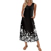image:imageEkouaer Nightgowns for Women Sleeveless Sleepshirt Long Print House Dress Tank Nightshirt Maxi Casual Dress with PocketsBlack Silhouette Flowers