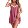 image:imageEkouaer Sexy Night Gowns Lace Nightgowns for Women Sleeveless Sleepwear Babydoll Nighty Plus Size Night DressDeep Pink